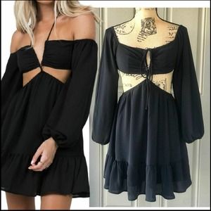 Princess Polly Black NATASHA Mini Dress